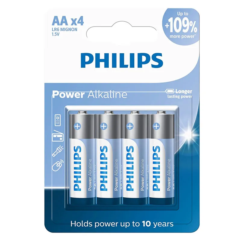 PILHA AA ALCALINA LR6P4B/59 1.5V C/ 04 UNID - PHILIPS