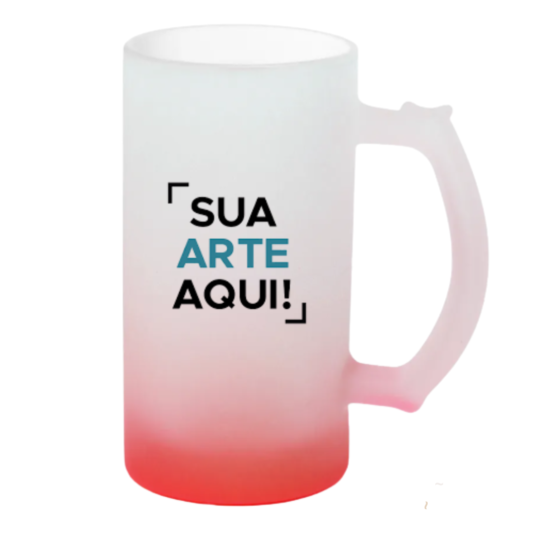 CANECA CHOPP JATEADA VERMELHA PERSONALIZADA