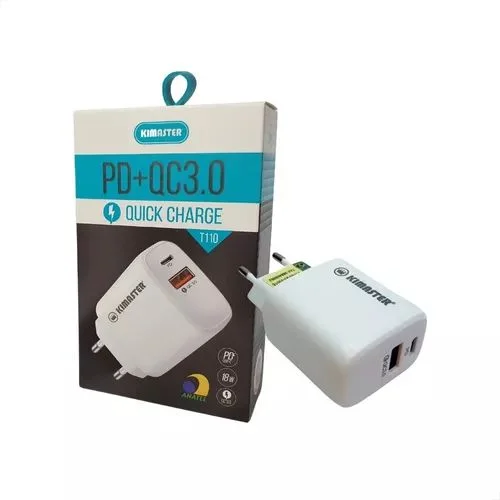 CARREGADOR POWER DUO 40W USB-C PD+QC3.0 - KIMASTER