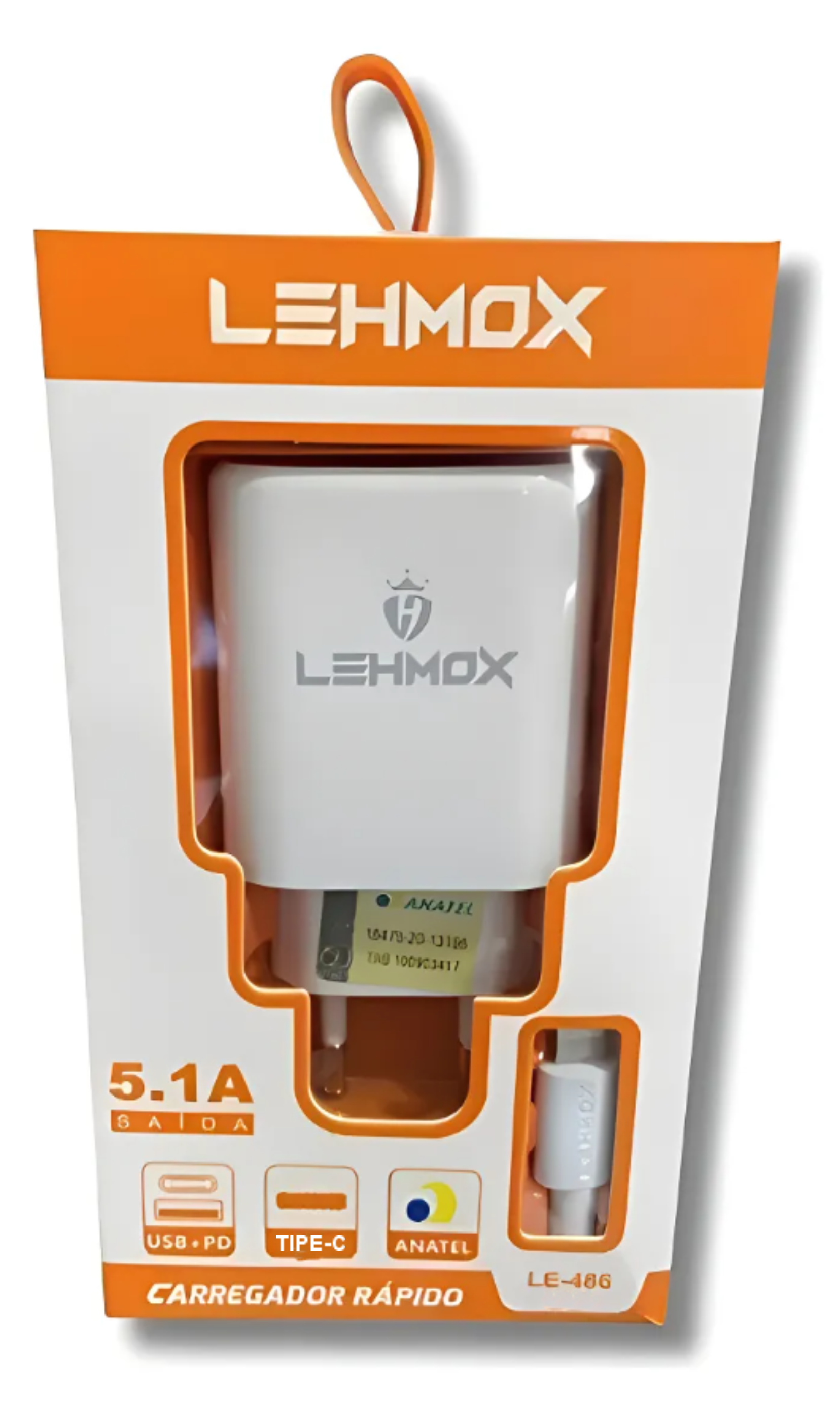 CARREGADOR RÁPIDO USB/TIPO-C LE-486 - LEHMOX