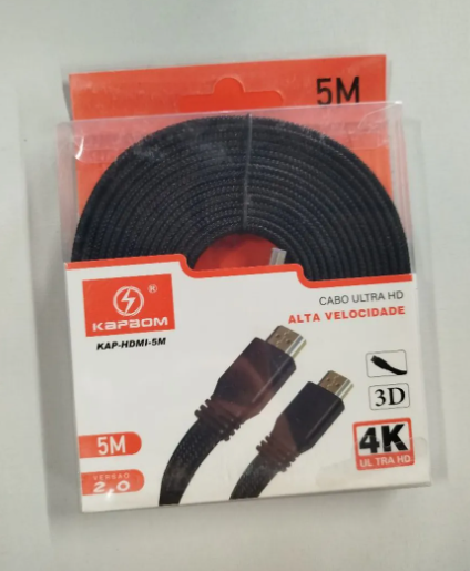 Cabo Hdmi 2.0 4k Blindado 5m Ponta Gold 60hz