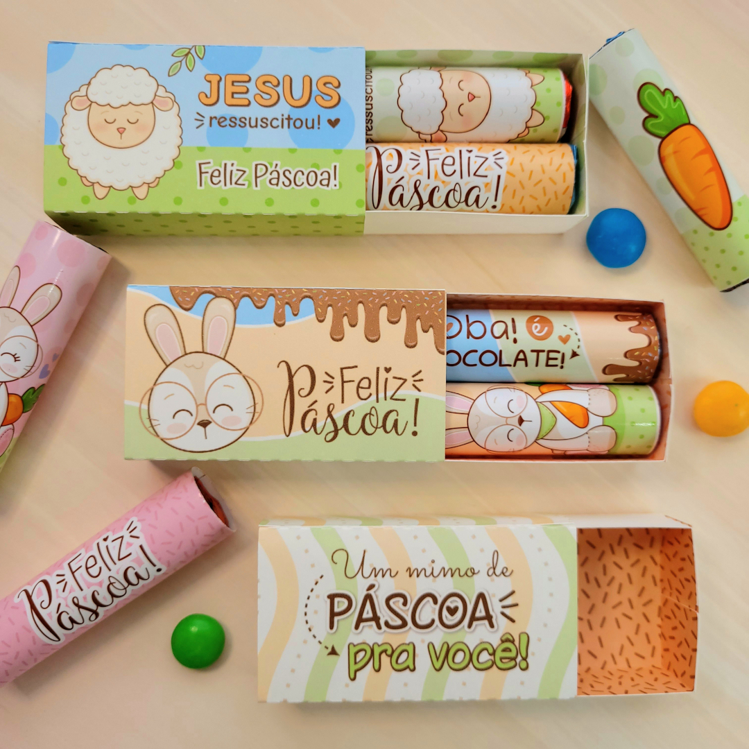 Caixinha de Páscoa com Chocolate Batom