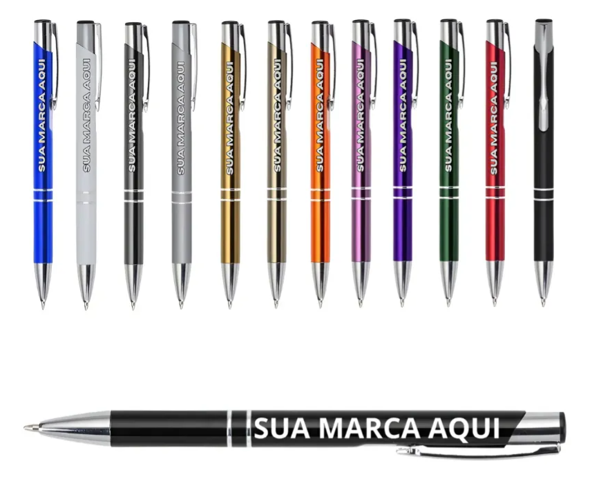 CANETA PERSONALIZADA METAL CLICK