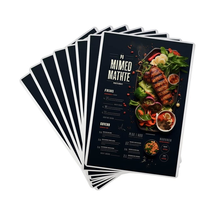 CARDÁPIO PLASTIFICADO FRENTE E VERSO A4 20x30