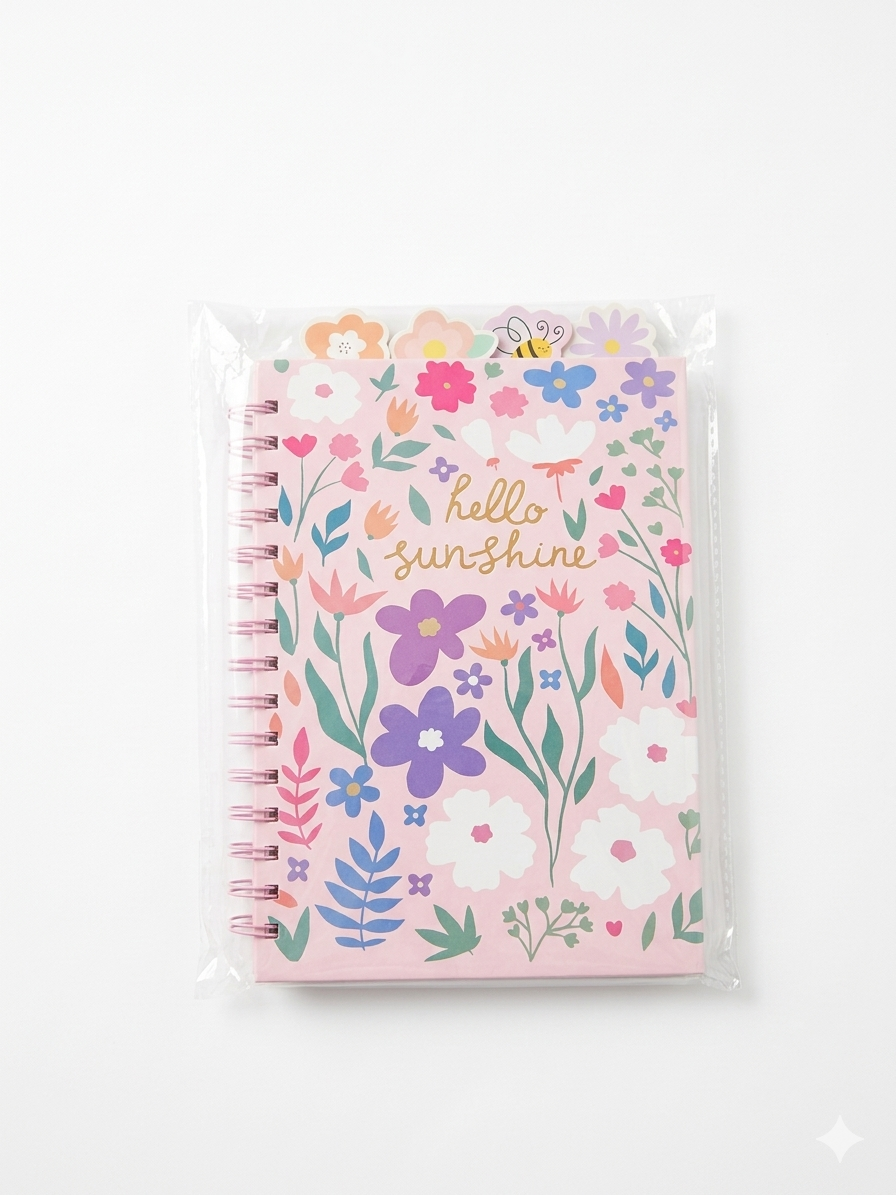 Caderno Espiral Floral A5