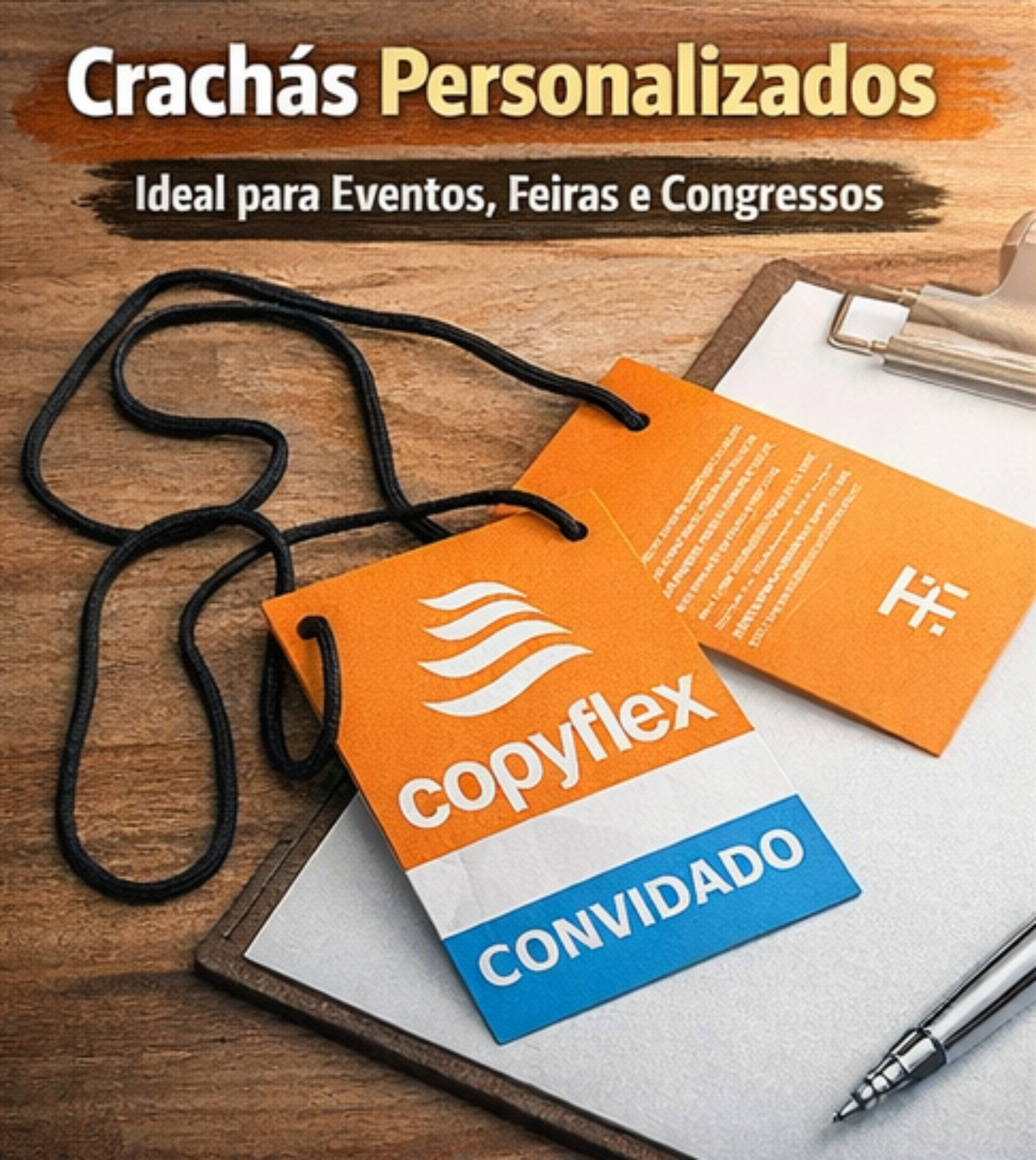 CRACHÁ CREDENCIAL PARA EVENTO FRENTE