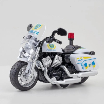 MINIATURA MOTO POLICIAL COM LUZ E SOM