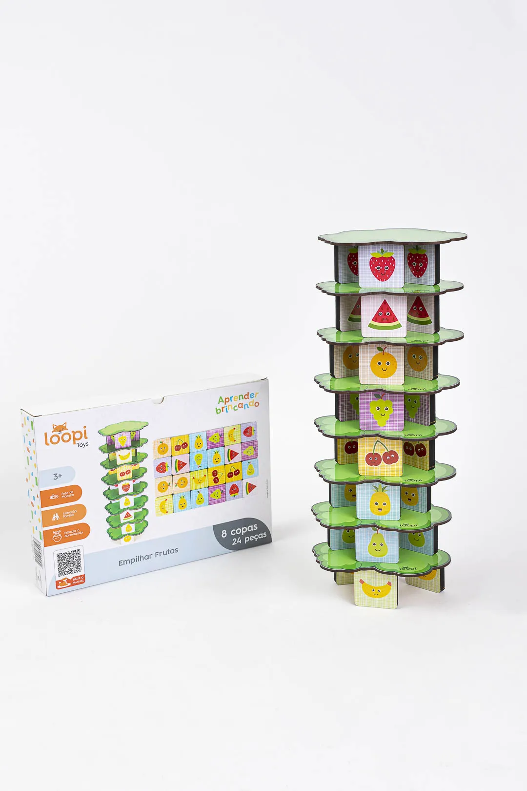 BRINQUEDO EDUCATIVO EMPILHAR FRUTAS