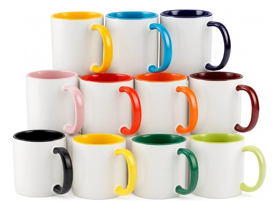 Caneca cerâmica colorida