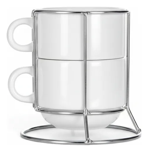 Kit Torre 2 Xícaras C/ Suporte Metal