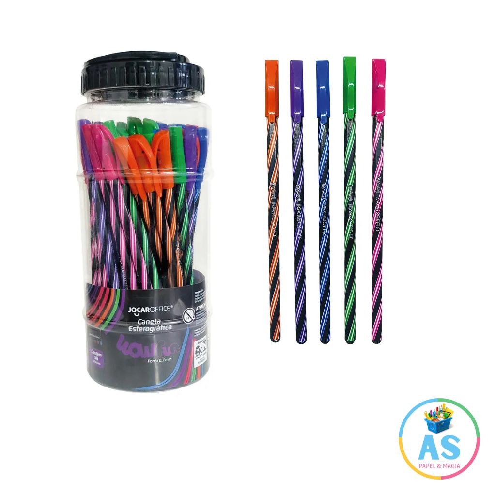 CANETA ESFEROGRÁFICA COLORIDA WOW