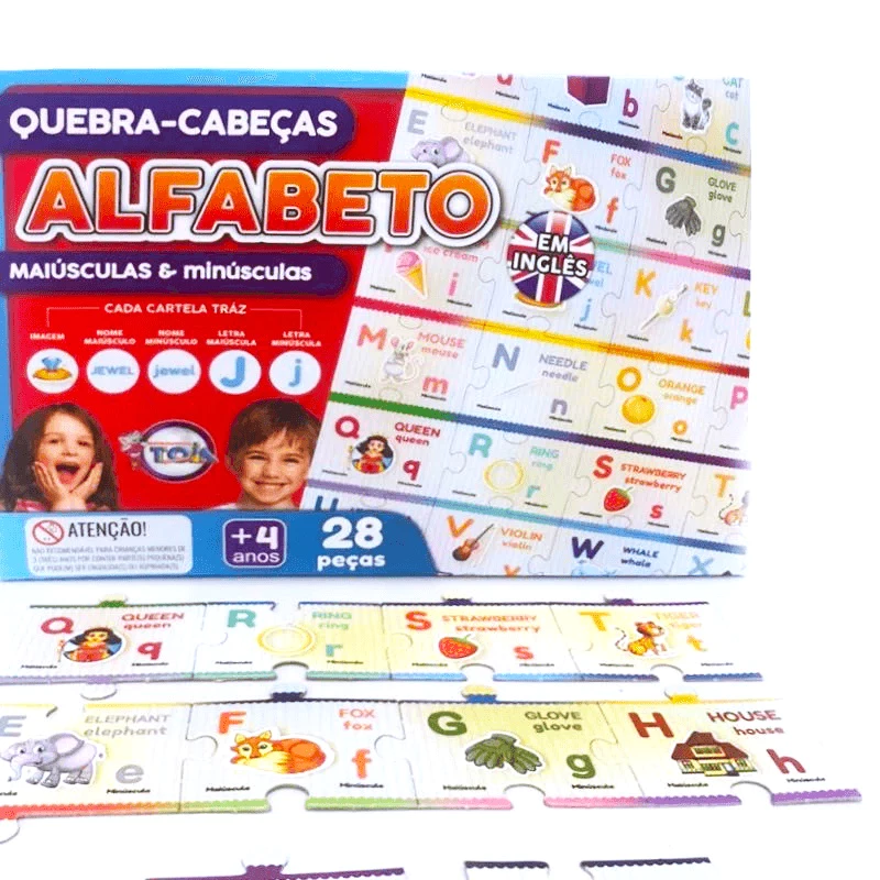QUEBRA-CABEÇAS ALFABETO MAIÚSCULAS E MINÚSCULAS EM INGLÊS