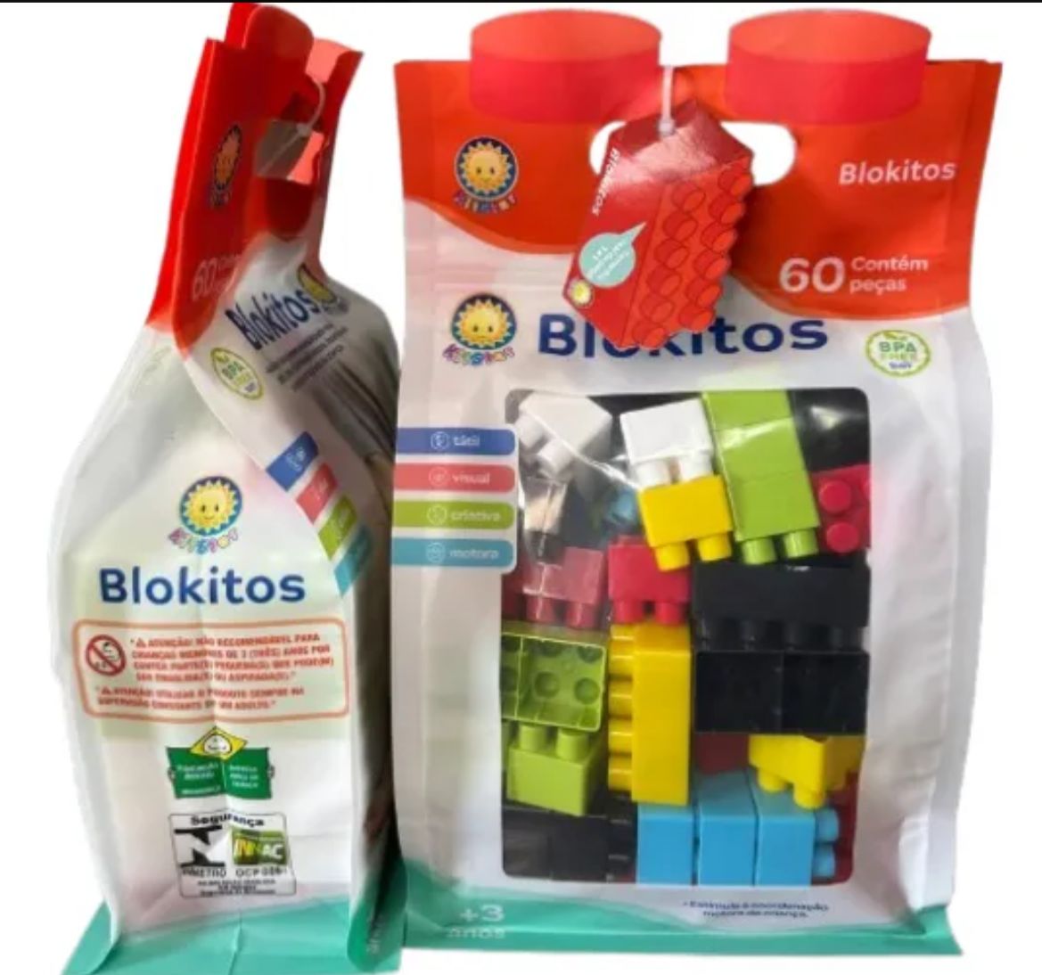 BLOCOS DE MONTAR INFANTIL COM 60 PEÇAS