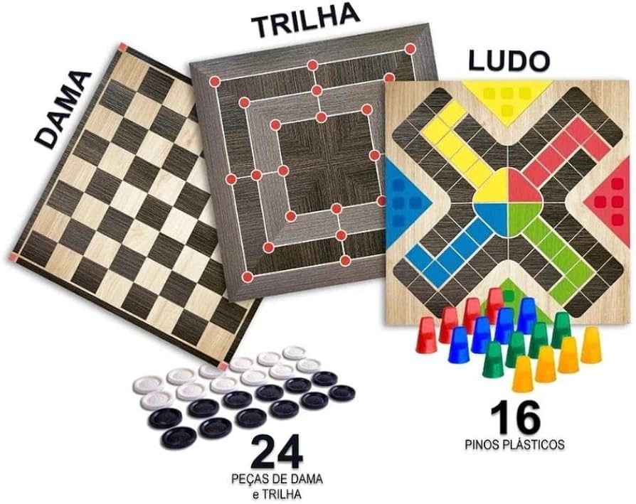 Jogo de Tabuleiro 3 em 1