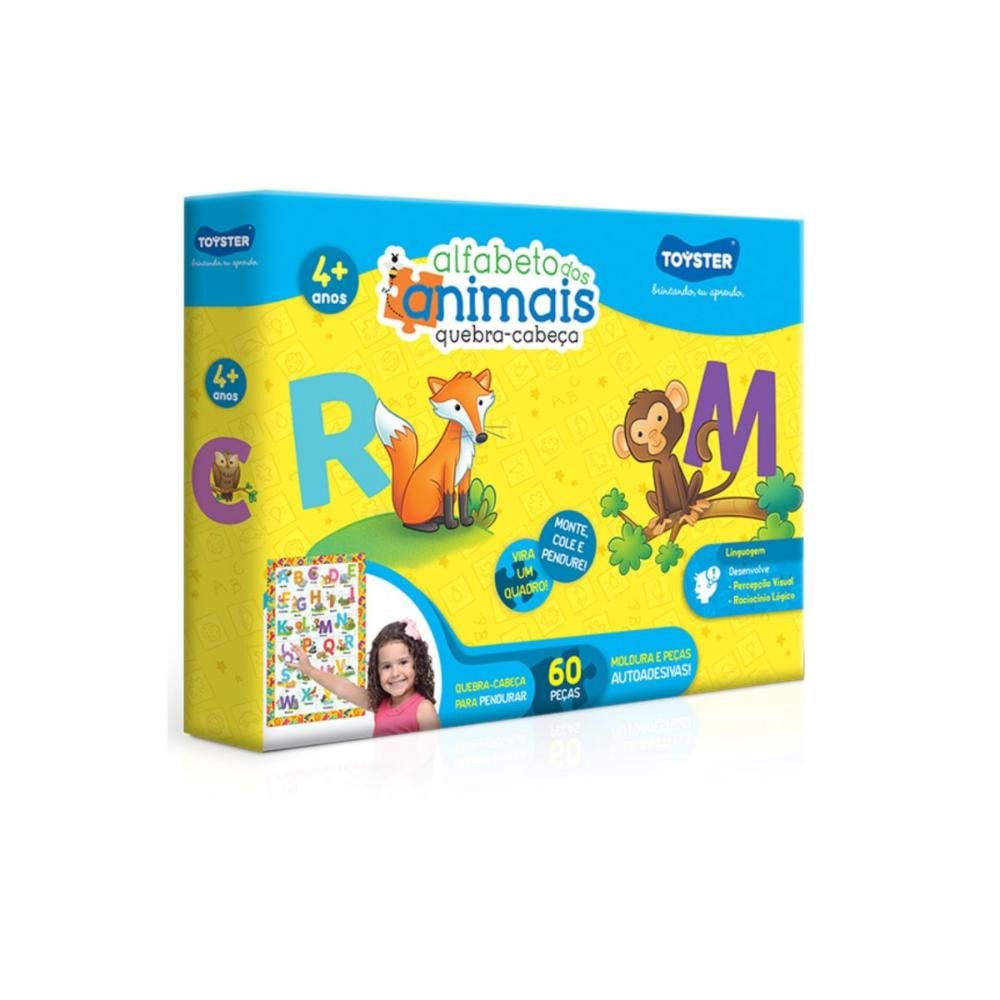 QUEBRA-CABEÇA ALFABETO DOS ANIMAIS 60 PEÇAS