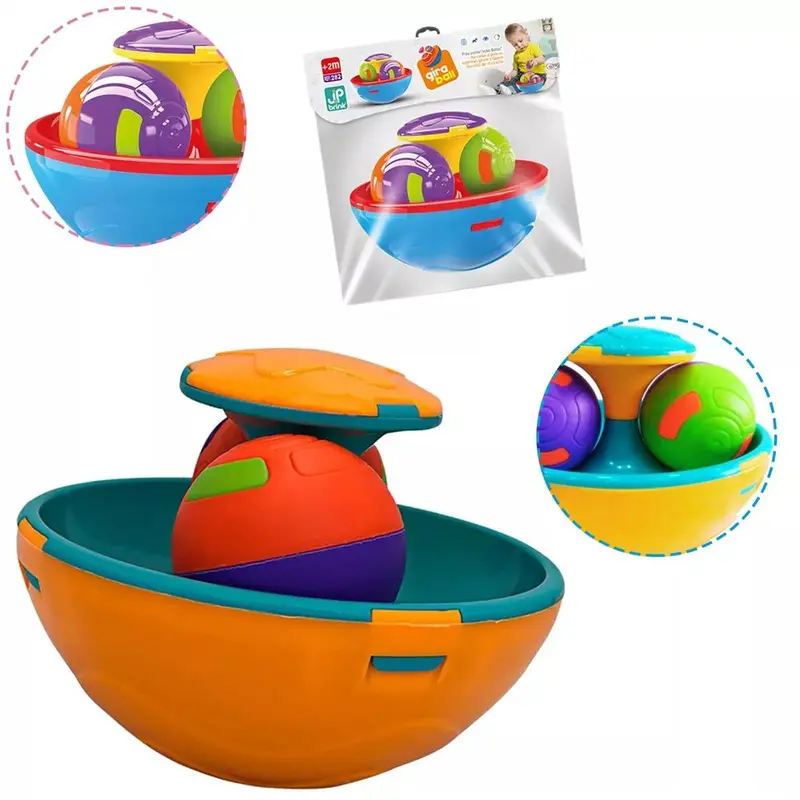 CHOCALHO INFANTIL PIÃO GIRA BALL COM 2 BOLINHAS