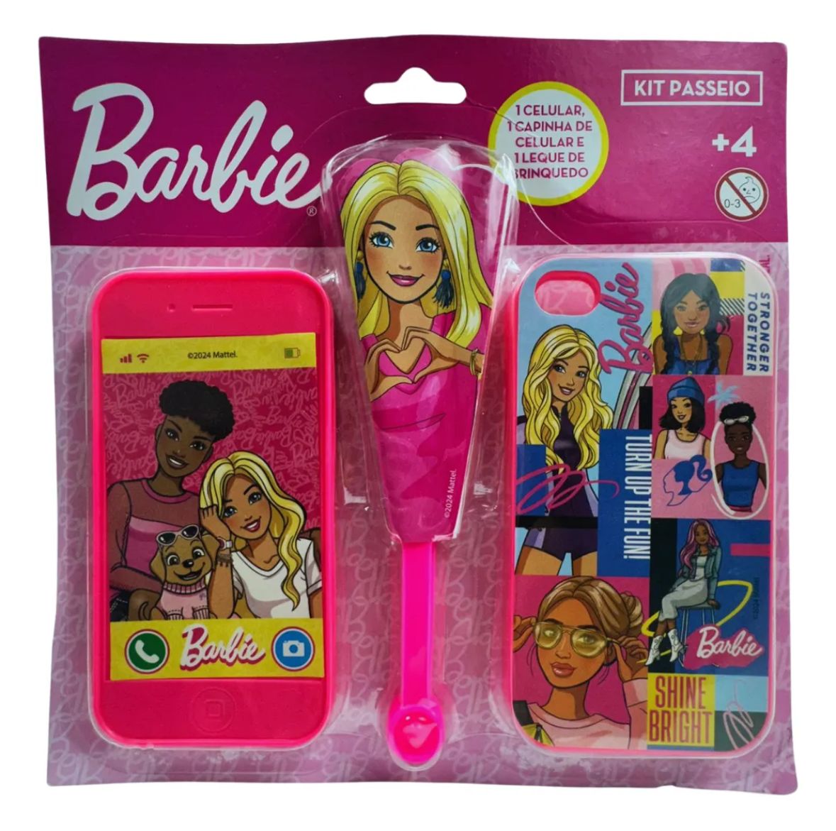 CELULAR SMART COM CAPINHA E LEQUE BARBÍE