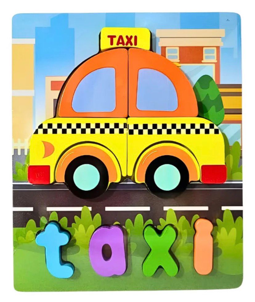 QUEBRA-CABEÇA EDUCATIVO TAXI 3D