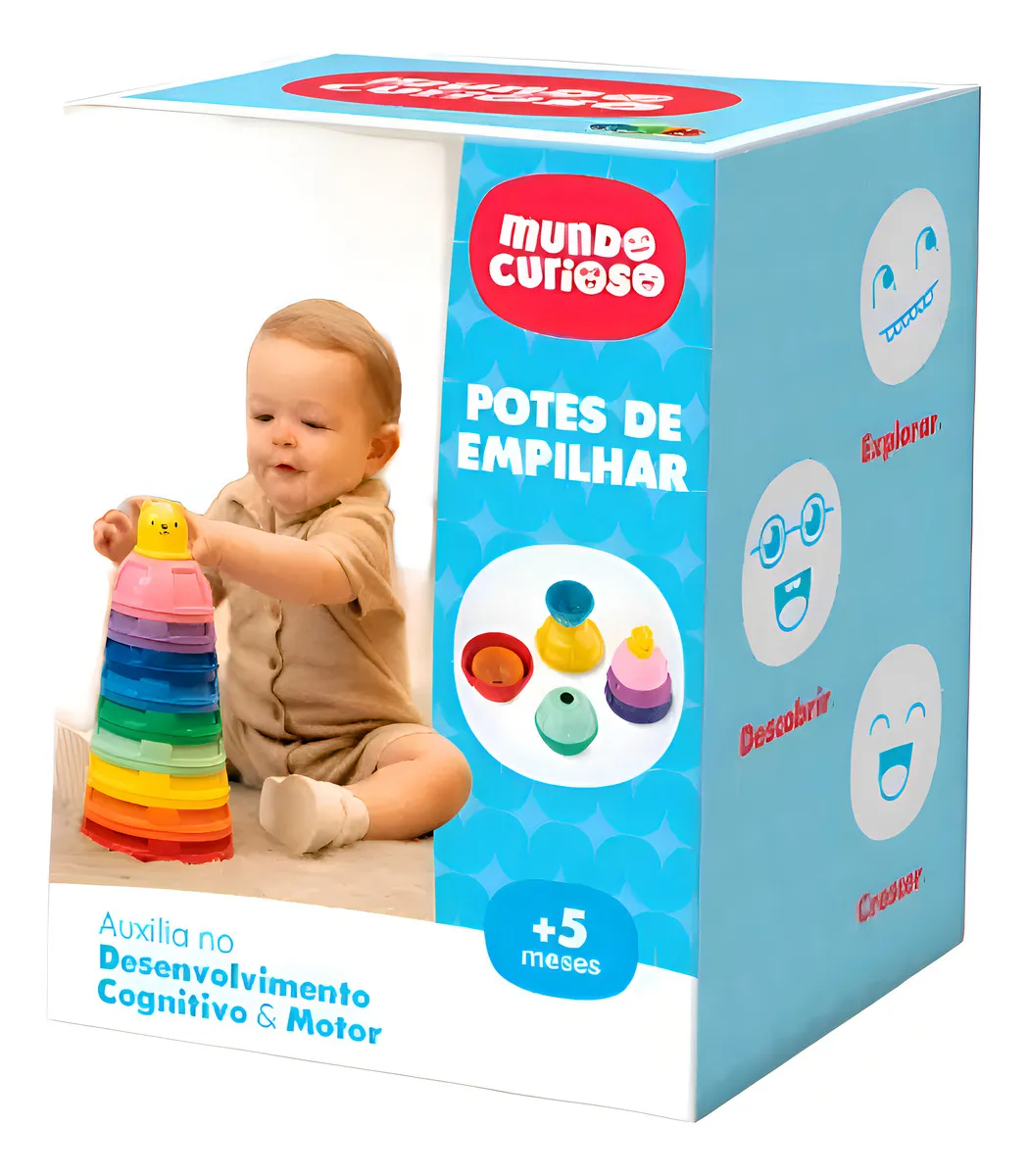 BRINQUEDO EDUCATIVO POTES DE EMPILHAR