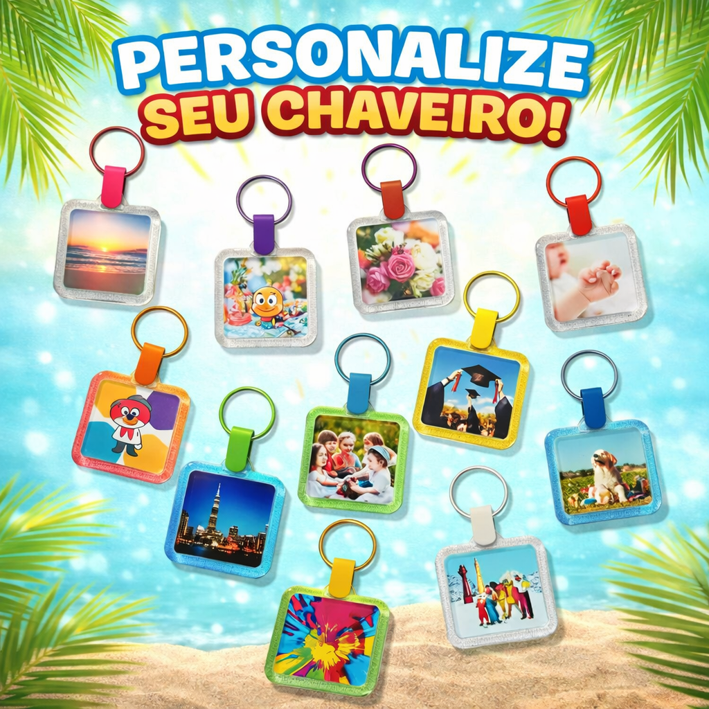 CHAVEIROS EM ACRÍLICO PORTA FOTO LEMBRANCINHA