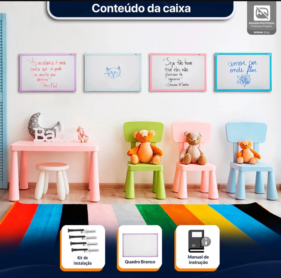 QUADRO BRANCO ESCREVA E APAGA