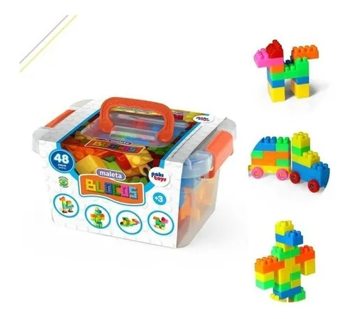 MALETA DE BLOCOS COM 48 PEÇAS