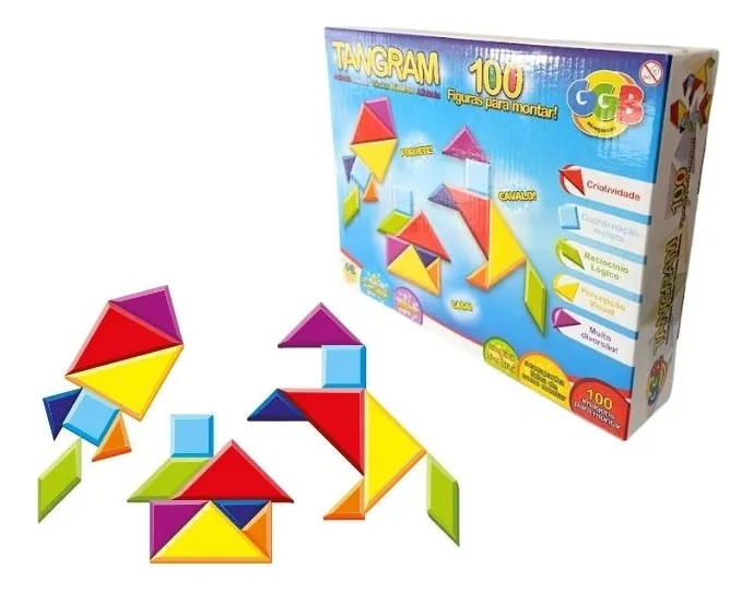 TANGRAM COM MIX DE 100 FIGURAS PARA MONTAR