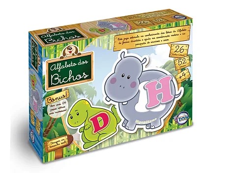 ALFABETO DOS BICHOS COM 26 QUEBRA-CABEÇA