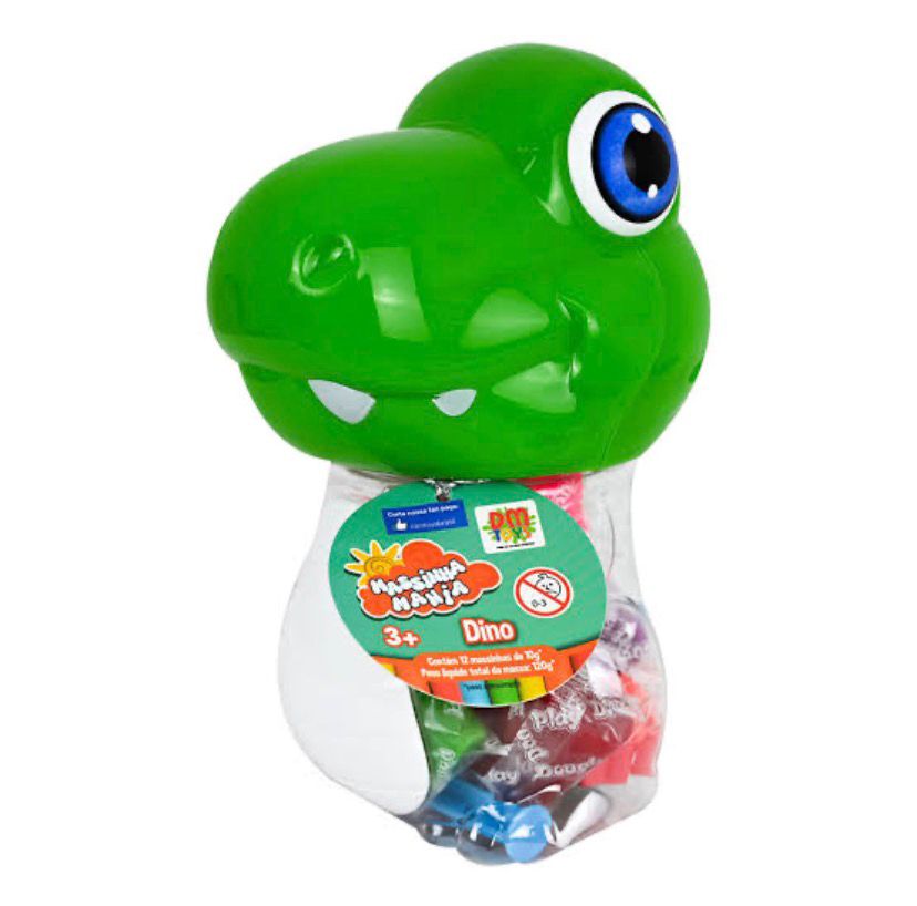 DINOSAURO COFRE COM MASSINHAS E FORMAS