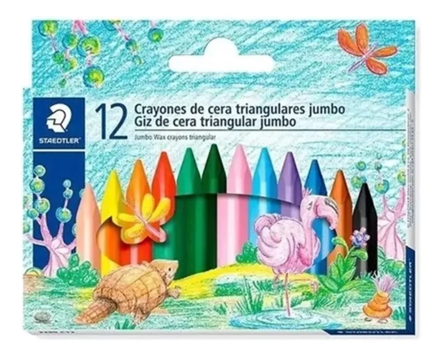 GIZ DE CERA JUMBO TRIANGULAR STAEDTLER 12 CORES
