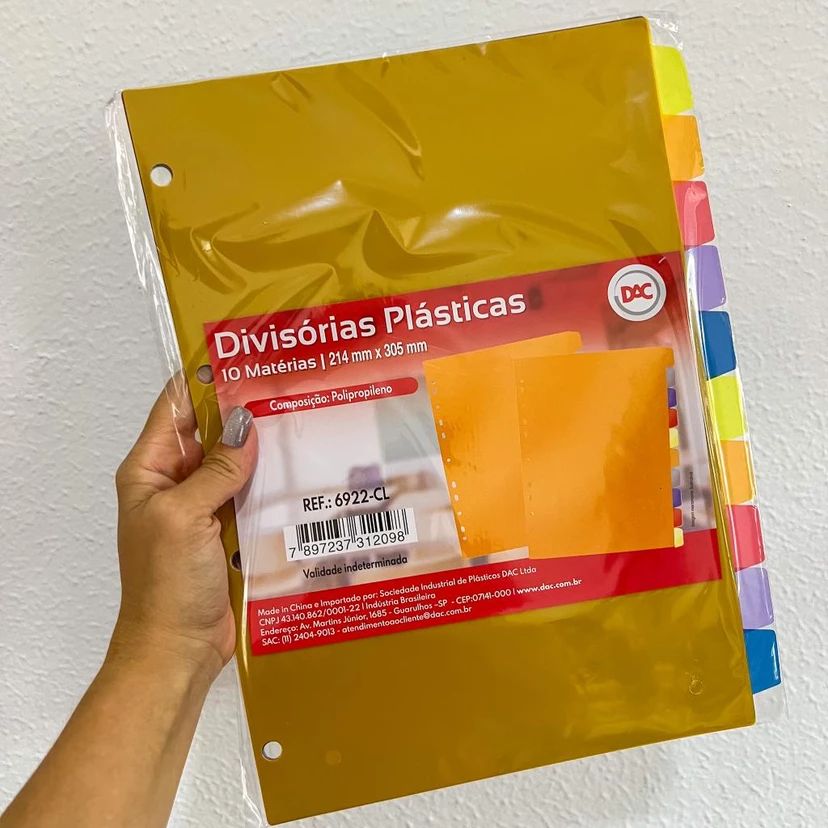 DIVISÓRIAS PLÁSTICAS PARA 10 MATÉRIAS