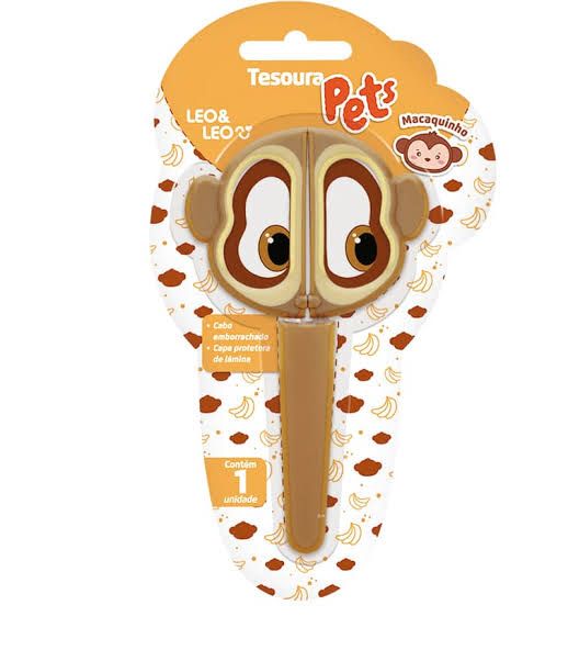 TESOURA ESCOLAR MACAQUINHO LEO E LEO