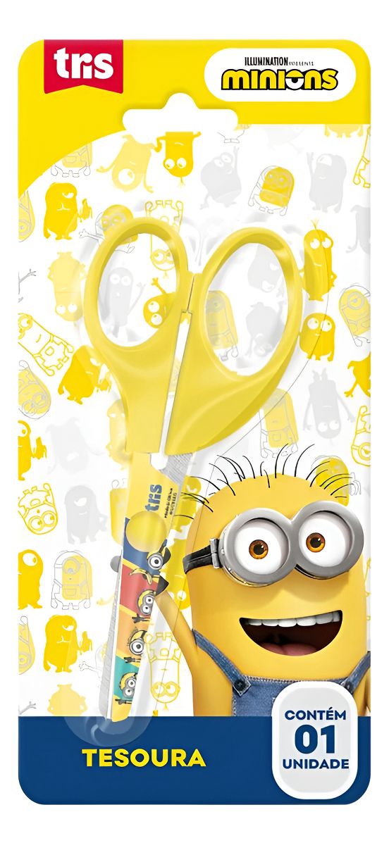 Tesoura Escolar TRIS Minions – Diversão e Precisão