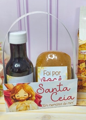 CESTINHA + ADESIVOS SANTA CEIA