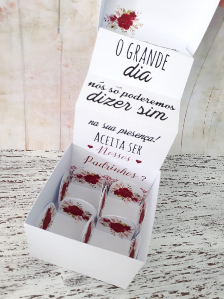 Caixa Padrinhos 4 Doces | Casamento Elegance