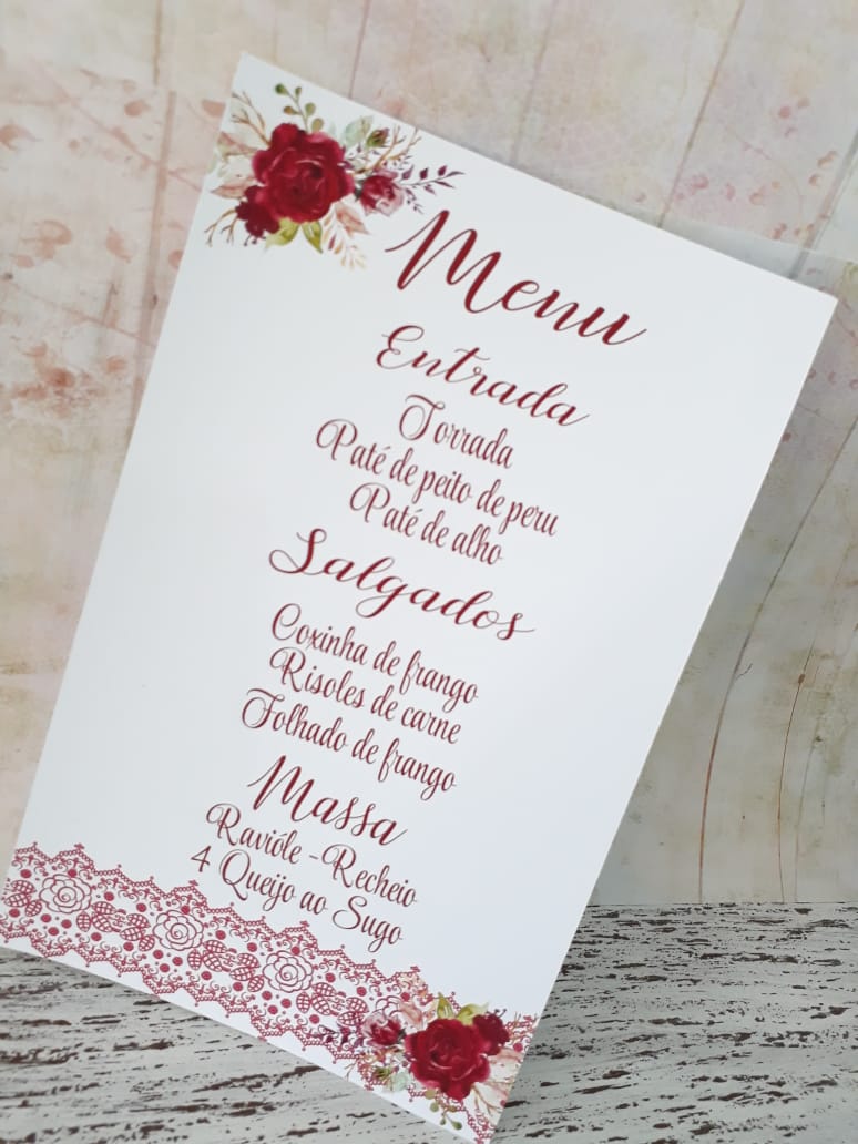 Menu de Mesa Simples | Casamento Elegance