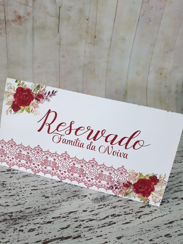Placa de Mesa Dobrável | Casamento Elegance