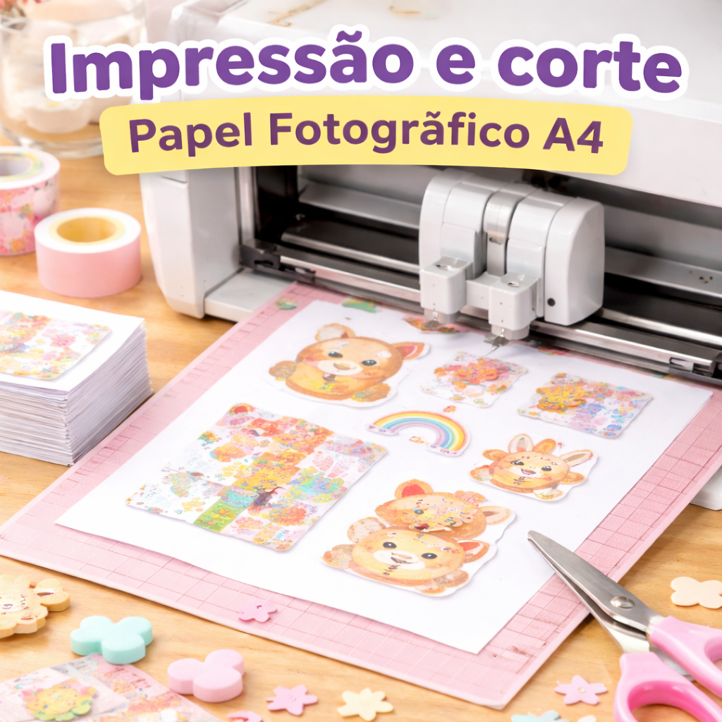 Impressão e corte papel fotografico a4