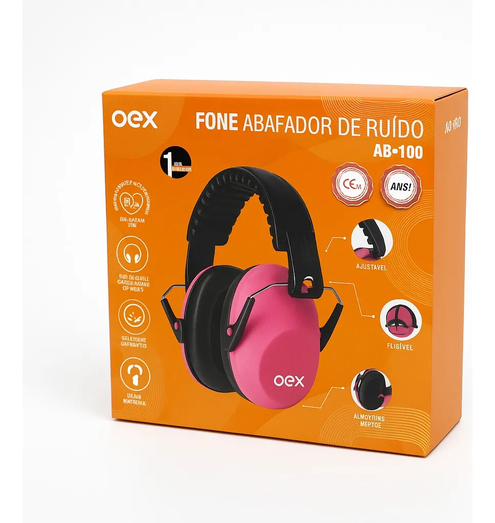 FONE ABAFADOR DE RUÍDO ROSA