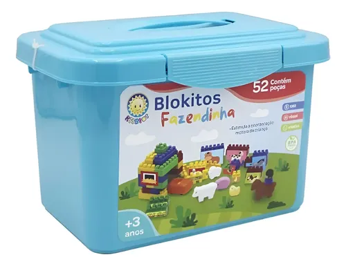 BLOCOS DE MONTAR FAZENDINHA 52 PEÇAS