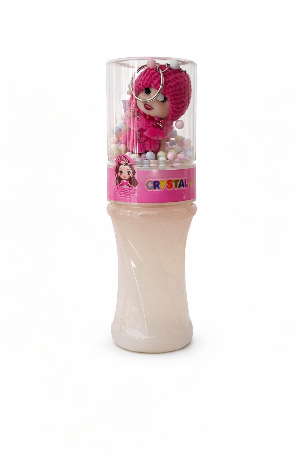 KIT SLIME CRYSTAL COM CHAVEIRO DE BONEQUINHA
