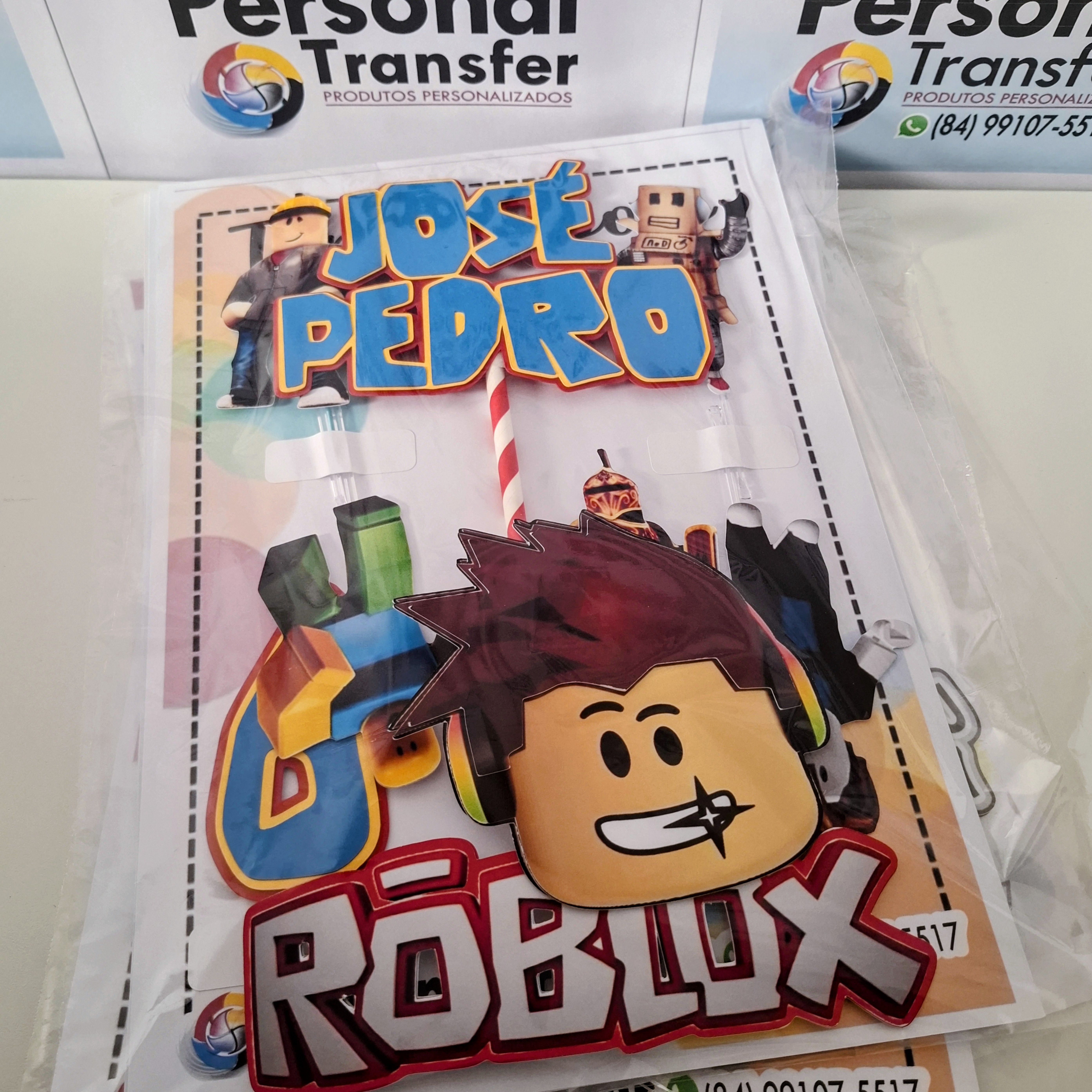 TOPO DE BOLO ROBLOX PERSONALIZADO