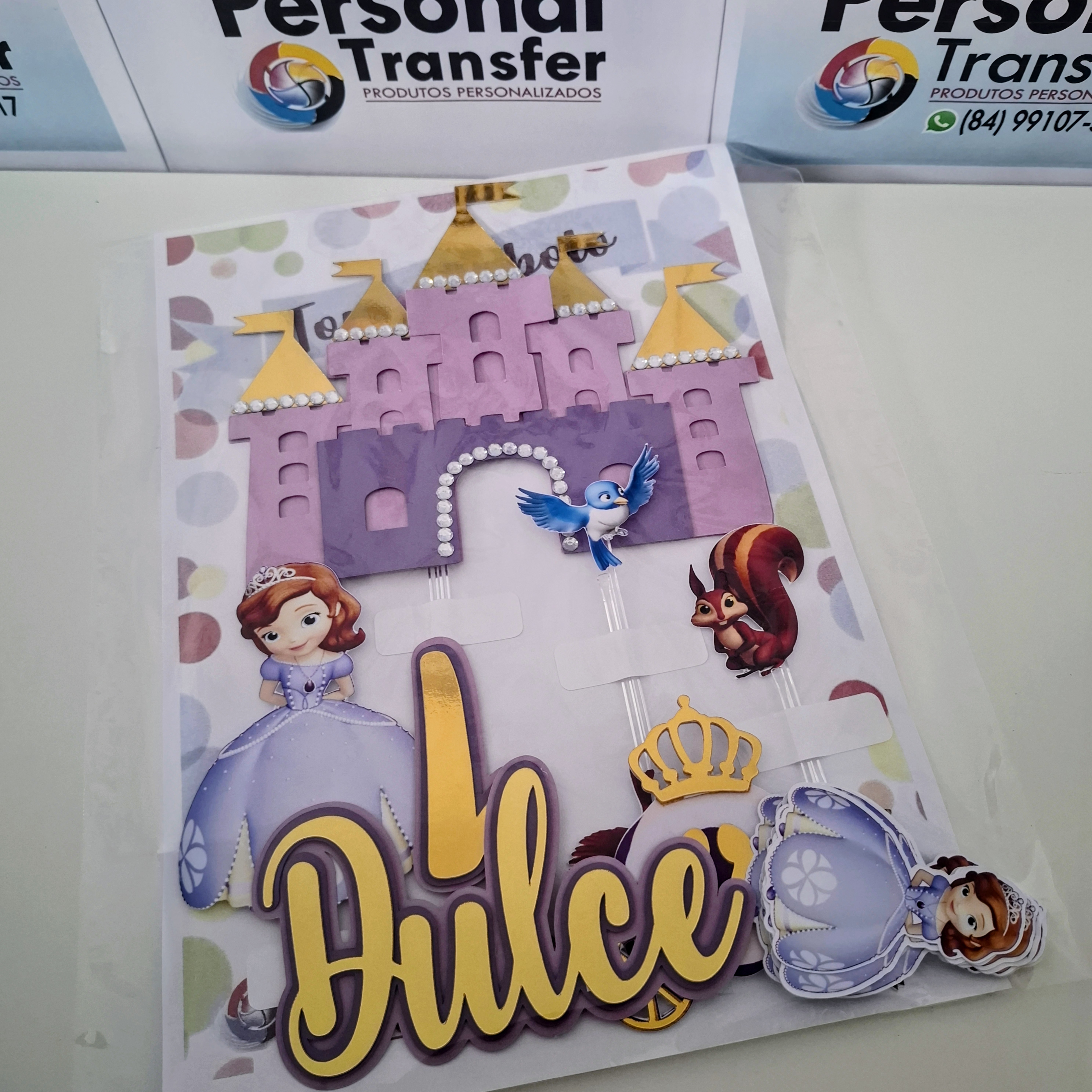 TOPO DE BOLO PRINCESA SOFIA CASTELO