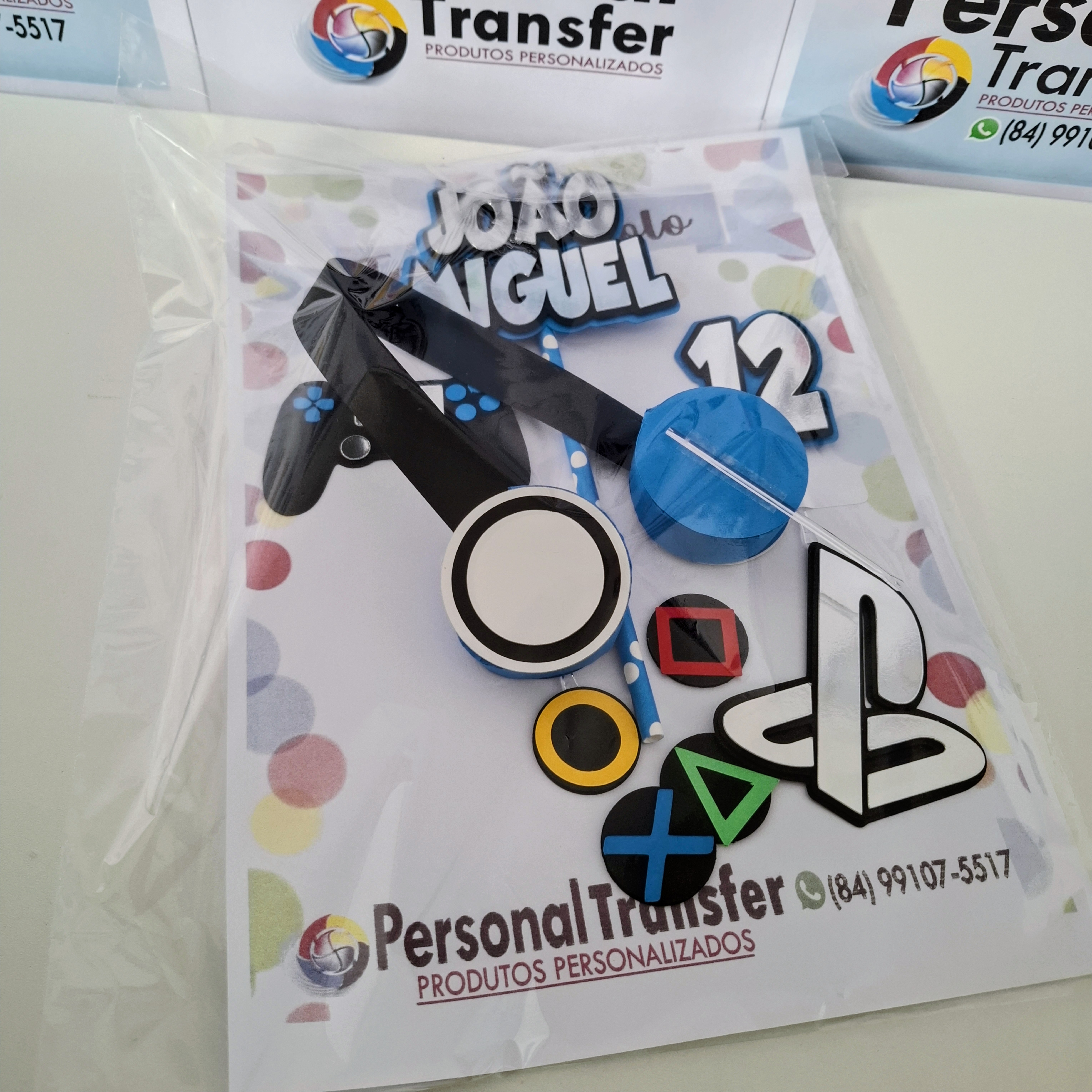 TOPO DE BOLO VIDEO GAME EM CAMADAS COM NOME E IDADE. PARA BOLOS 20CM A 25CM