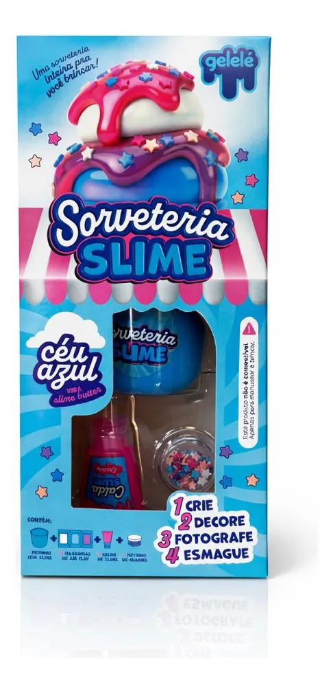 KIT SLIME GELELÉ SORVETERIA CÉU AZUL
