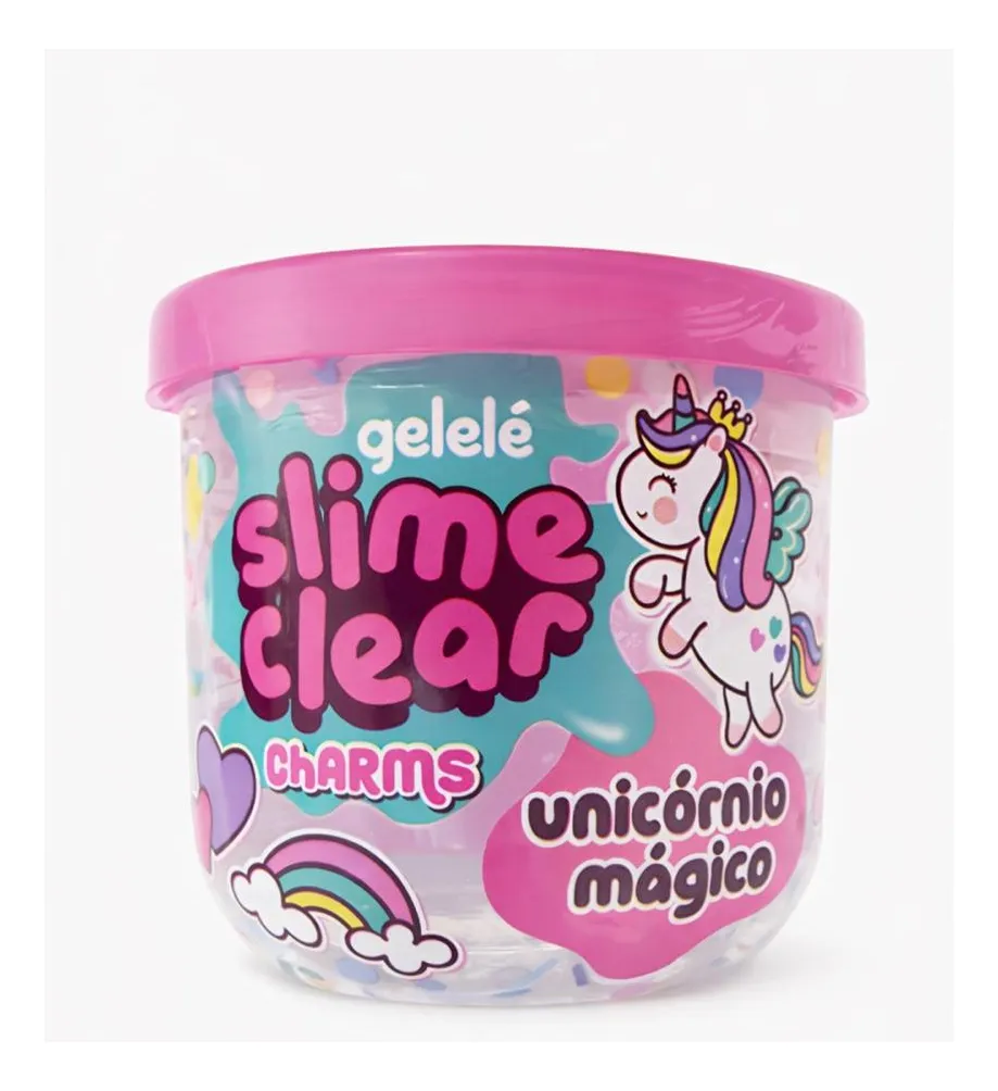 GELELÉ SLIME CLEAR CHARMS UNICÓRNIO MÁGICO