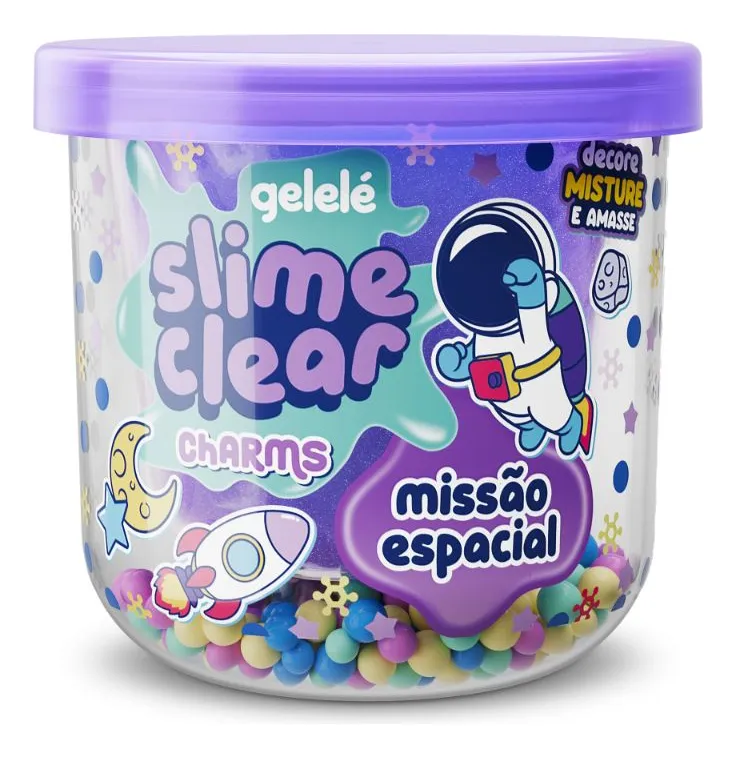 GELELÉ SLIME CLEAR CHARMS MISSÃO ESPACIAL