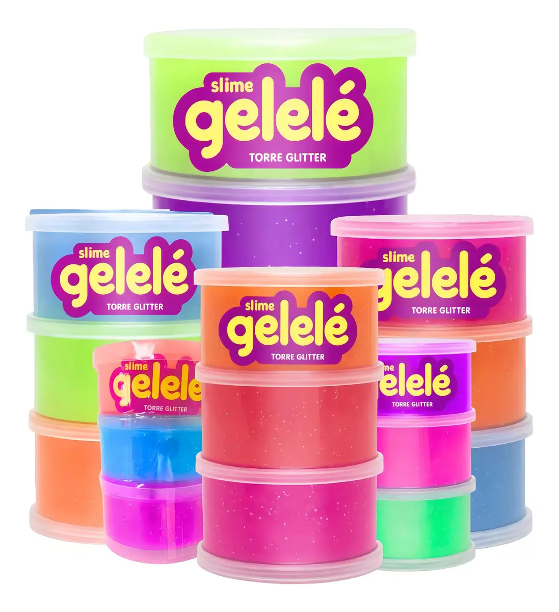SLIME GELELÉ TORRE GLITTER 3 CORES