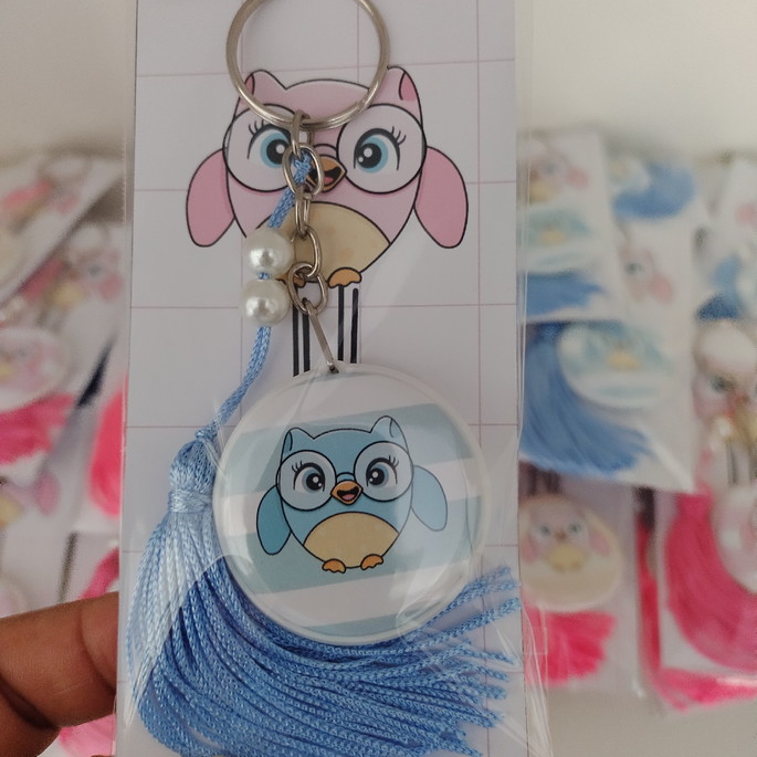 Chaveiro Botton Dupla Face 2,5cm Tassel