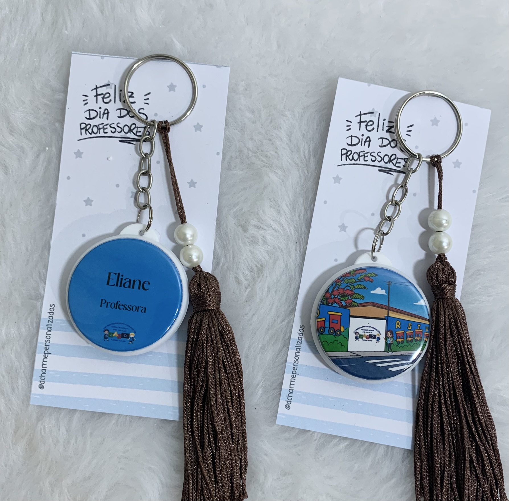 Chaveiro Botton Dupla Face 3,5cm Tassel